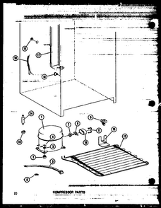 Compressor Parts Diagram and Parts List for ESU13-A P60345-11WA Amana Freezer