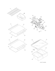 Shelves Diagram and Parts List for CRT182IQB0  Crosley Refrigerator
