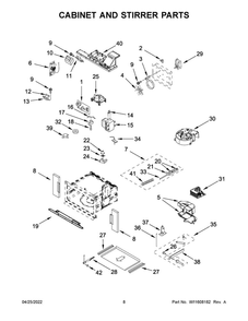 Cabinet And Stirrer Parts 1 Diagram and Parts List for JMC2427LM00  Maytag Microwave