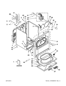 Cabinet Parts Diagram and Parts List for 4GAED4900YW2  Admiral Dryer