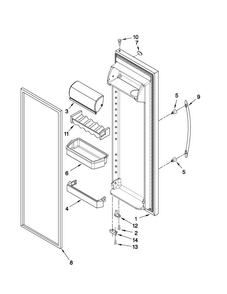 Refrigerator Door Parts Diagram and Parts List for 5MS224NEWY02  Maytag Refrigerator
