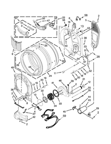 Bulkhead Parts Diagram and Parts List for MGD7000AG1  Maytag Dryer