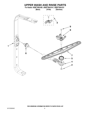 07 - UPPER WASH AND RINSE PARTS Diagram and Parts List for MDB7759AWW1  Maytag Dishwasher