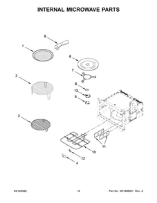 Internal Microwave Parts Diagram and Parts List for JMC2430LM00  Maytag Microwave