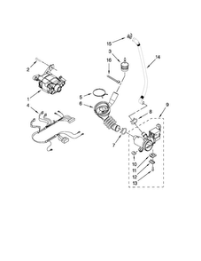 Pump And Motor Parts Diagram and Parts List for MLE20PDBZW0  Maytag Washer Dryer Combo