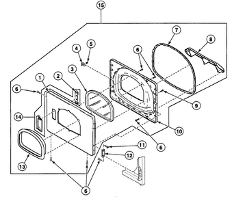 Door Assy Diagram and Parts List for SSE617LF  Speed Queen Dryer
