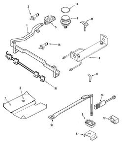 Gas Controls Diagram and Parts List for MGRH451BDW  Maytag Range