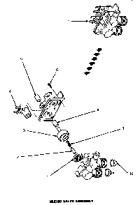 Mixing Valve Assembly Diagram and Parts List for LW1000W P1177501WW Amana Washer