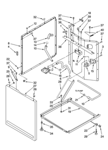 Washer Cabinet Parts Diagram and Parts List for MET3800TW2  Maytag Washer Dryer Combo