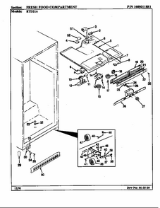 Fresh Food Compartment Diagram and Parts List for RTD21A-AH71F  Maytag Refrigerator