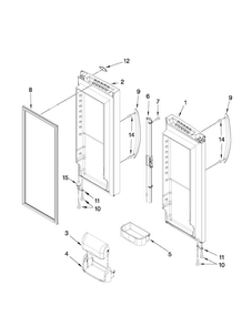 Refrigerator Door Parts Diagram and Parts List for MFF2558VEM9  Maytag Refrigerator