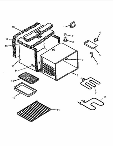 Cabinet Assembly Diagram and Parts List for CARDS801WW-P1131925NWW  Amana Range