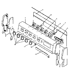 Backguard, Ehn380/389 Diagram and Parts List for EHN3802L P1143207NL Caloric Range