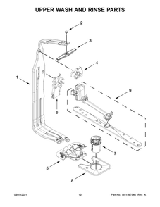 Upper Wash And Rinse Parts Diagram and Parts List for JDPSS245LX0  Maytag Dishwasher
