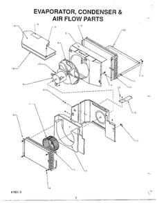 Evaporator/condenser/ Air Flow Parts Diagram and Parts List for 5787  Amana Air Conditioner