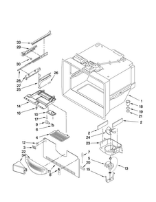 Freezer Liner Parts Diagram and Parts List for MFF2258VEB2  Maytag Refrigerator