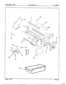 Ice Maker Diagram and Parts List for 19502A  Admiral Refrigerator
