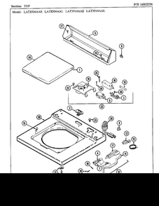Top Diagram and Parts List for LAT5804AAE  Maytag Washer