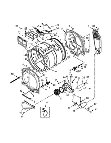 Bulkhead Parts Diagram and Parts List for 7MMGDB855EC0  Maytag Dryer