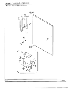 Fresh Food Outer Door Diagram and Parts List for HMG191490  Admiral Refrigerator