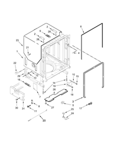 Tub And Frame Parts Diagram and Parts List for MDB7949SDM0  Maytag Dishwasher