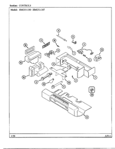 Controls Diagram and Parts List for HMG511387  Admiral Refrigerator