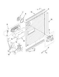 Door And Latch Parts Diagram and Parts List for MDB7609AWB1  Maytag Dishwasher