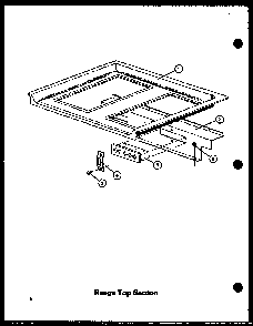 Range Top Section Diagram and Parts List for ADMIC-P8592803S  Amana Range