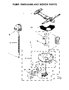 Pump, Washarm And Motor Parts Diagram and Parts List for 66514799N512  Kenmore Dishwasher