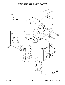 Top And Cabinet Parts Diagram and Parts List for 11020232712  Kenmore Washer