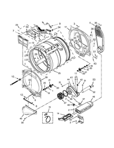 Bulkhead Parts Diagram and Parts List for MEDB855DW1  Maytag Dryer