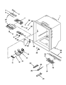 Refrigerator Liner Parts Diagram and Parts List for AFD2535FES7  Amana Refrigerator
