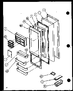 Refrigerator Door Diagram and Parts List for SX22J-P1116004W  Amana Refrigerator
