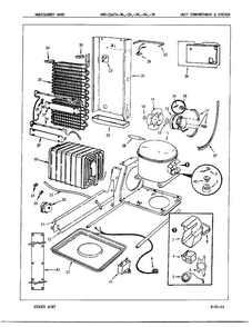 Unit Compartment And System Diagram and Parts List for 21674A  Admiral Refrigerator
