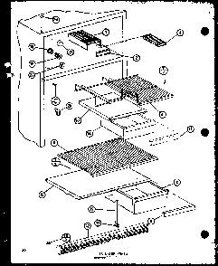 Interior Parts Diagram and Parts List for TM14KL-P7705206WL  Amana Refrigerator