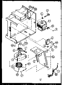 Blower/magnetron/capacitor Diagram and Parts List for MPS229-10 MN01 Caloric Microwave