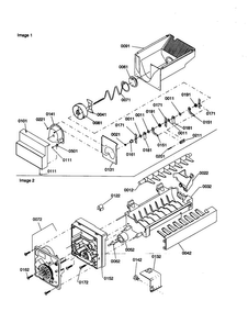 Ice Bucket Auger And Ice Maker Diagram and Parts List for SSD25TE-P1314201WE  Amana Refrigerator