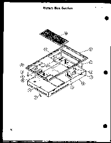 Burner Box Section Diagram and Parts List for AKD-1 P85558-1S Amana Range
