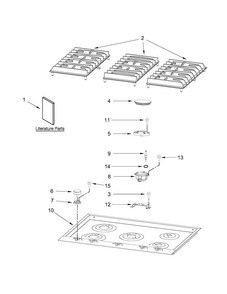 Cooktop, Burner And Grate Parts Diagram and Parts List for JGC1536BS00  Jenn-Air Cooktop