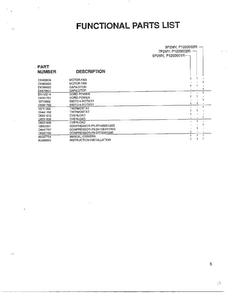 Functional Parts List Diagram and Parts List for 5794  Amana Air Conditioner