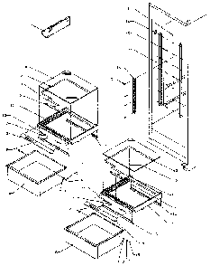 Refrigerator Shelving And Drawers Diagram and Parts List for SSD25NB-P1162409W  Amana Refrigerator