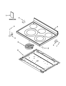 Cooktop Parts Diagram and Parts List for 4KMER7685ES0  Maytag Range