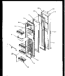 Freezer Door Diagram and Parts List for SXDE27NPL-P1162204WL  Amana Refrigerator