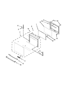 Oven Door Parts Diagram and Parts List for JMW2430DP00  Jenn-Air Microwave