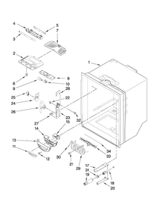 Refrigerator Liner Parts Diagram and Parts List for MFD2562VEM11  Maytag Refrigerator