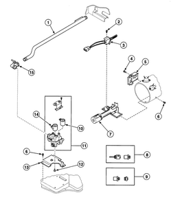 Gas Valve Diagram and Parts List for SDG109WF99L6  Speed Queen Dryer
