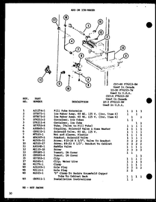 Add On Ice-maker Diagram and Parts List for TL18H-P77110-20W  Amana Refrigerator