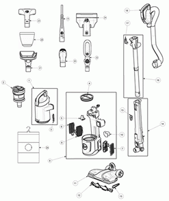 Diagram Diagram and Parts List for UH73540  Hoover Upright Vacuum
