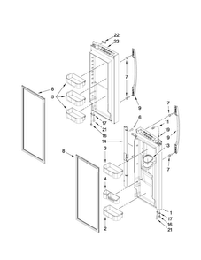 Refrigerator Door Parts Diagram and Parts List for MFX2571XEM2  Maytag Refrigerator