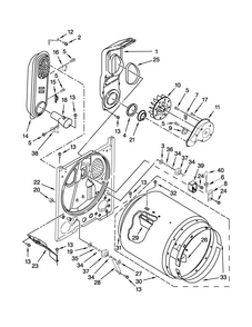 Bulkhead Parts Diagram and Parts List for NGD4700YQ3  Amana Dryer
